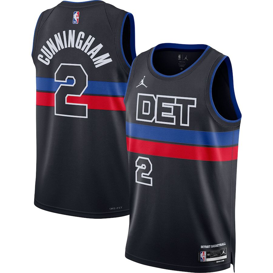 Men Detroit Pistons #2 Cade Cunningham Jordan Brand Black 2022-23 Statement Edition Swingman NBA Jersey->customized nba jersey->Custom Jersey